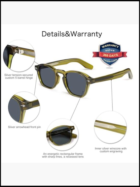 Retro Small Square Sunglasses Thin Cube Shades Vintage Slim Frames Intellectual main image 4